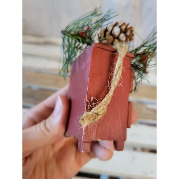 Drawer pine ornament country folk art vintage Xmas holiday tree - Picture 4 of 6